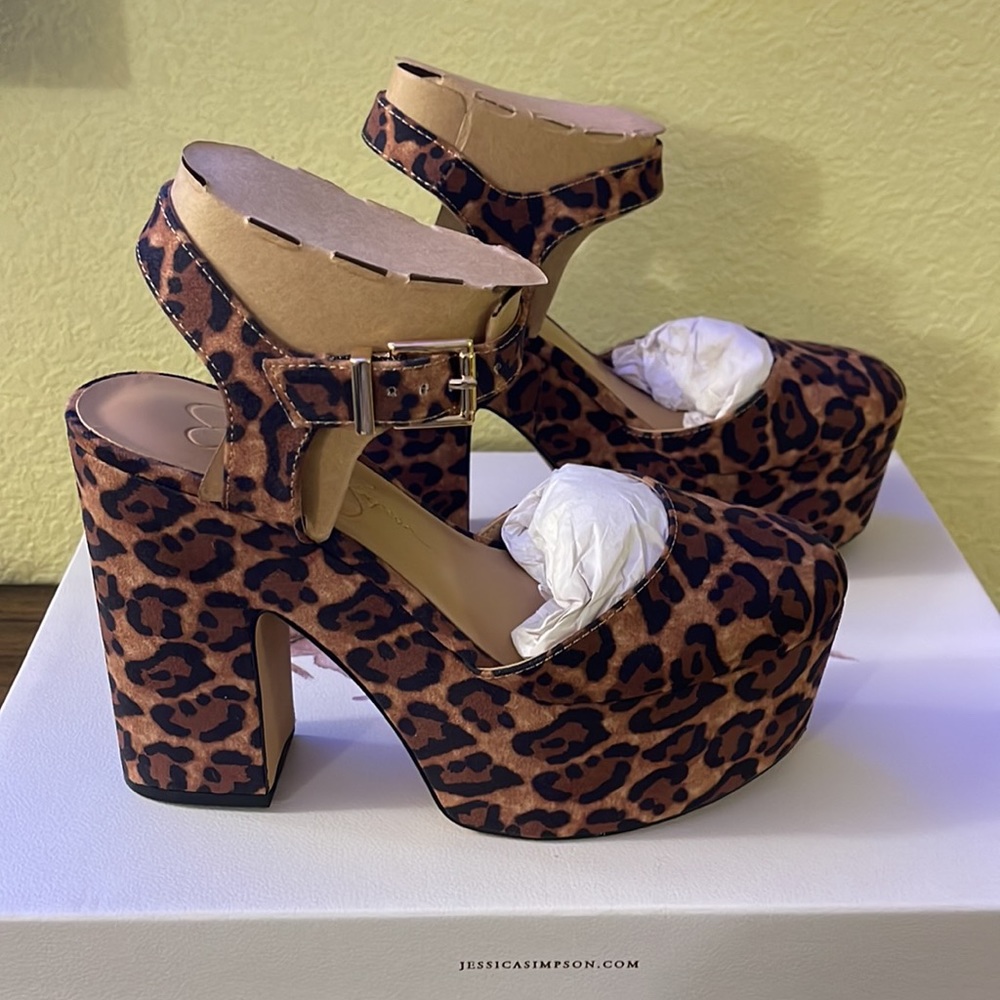 Jessica Simpson - Leopard Plataforma Heels
